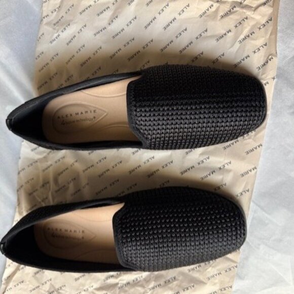 WOMEN’S SHOES, BLACK WOVEN LOAFERS, ALEX MARIE, BECKETT , SIZE 8.5 M, NEW - Picture 5 of 10